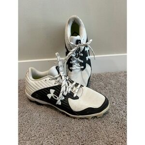 Under Armour Leadoff Low RM Baseball Cleats White Black Mens 11.5 #2229